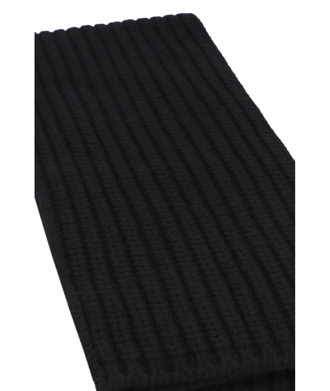 MONCLER Черный шерстяной шарф, фото 2