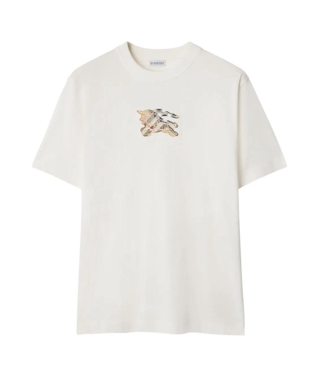 BURBERRY Белая хлопковая футболка, фото 1