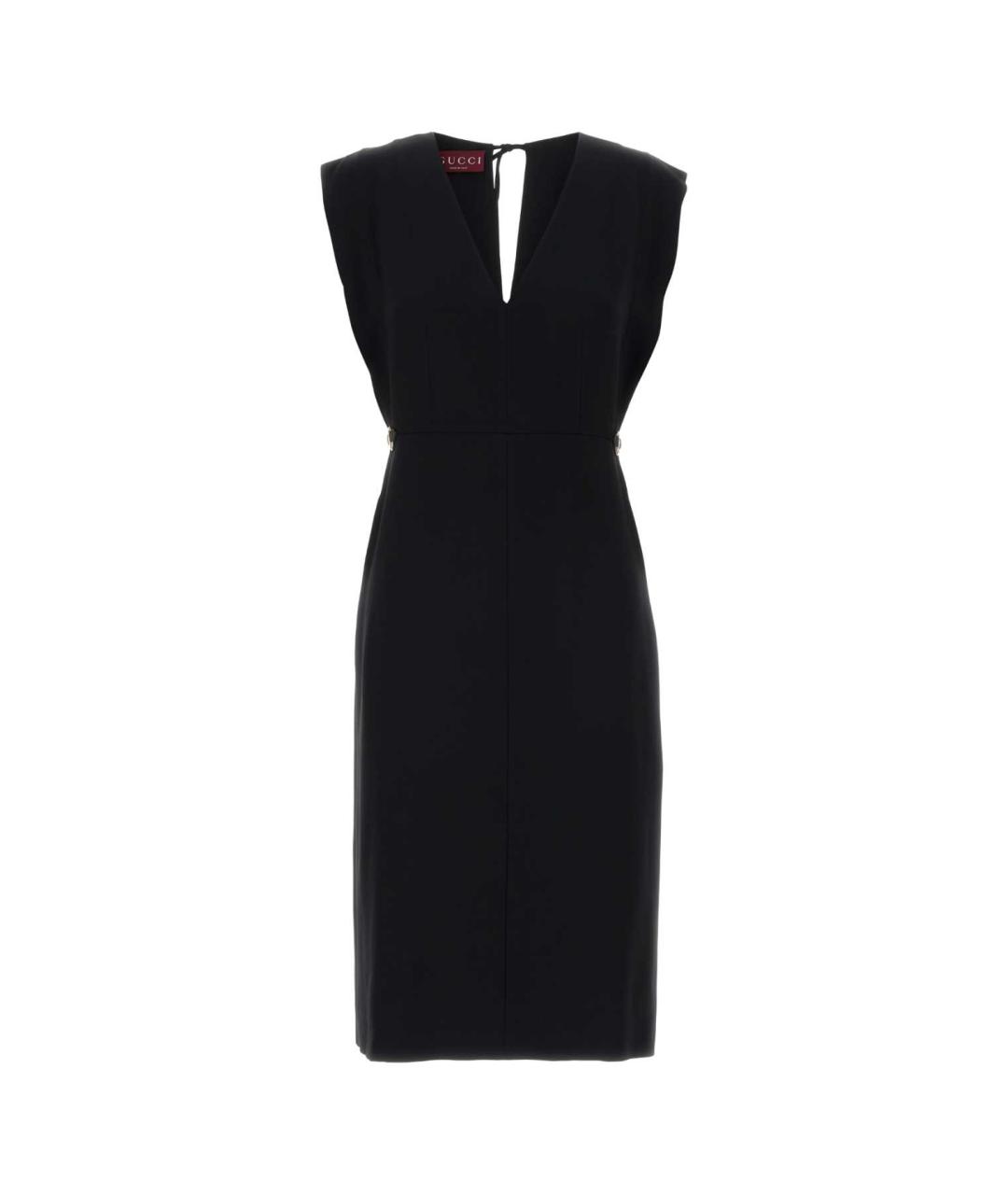 GUCCI Черное креповое повседневное платье, фото 1