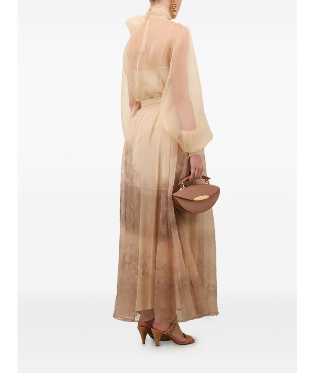 ZIMMERMANN Бежевая шелковая рубашка, фото 5