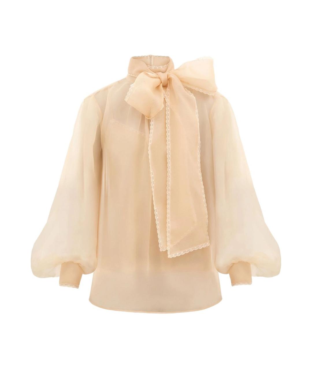 ZIMMERMANN Бежевая шелковая рубашка, фото 1