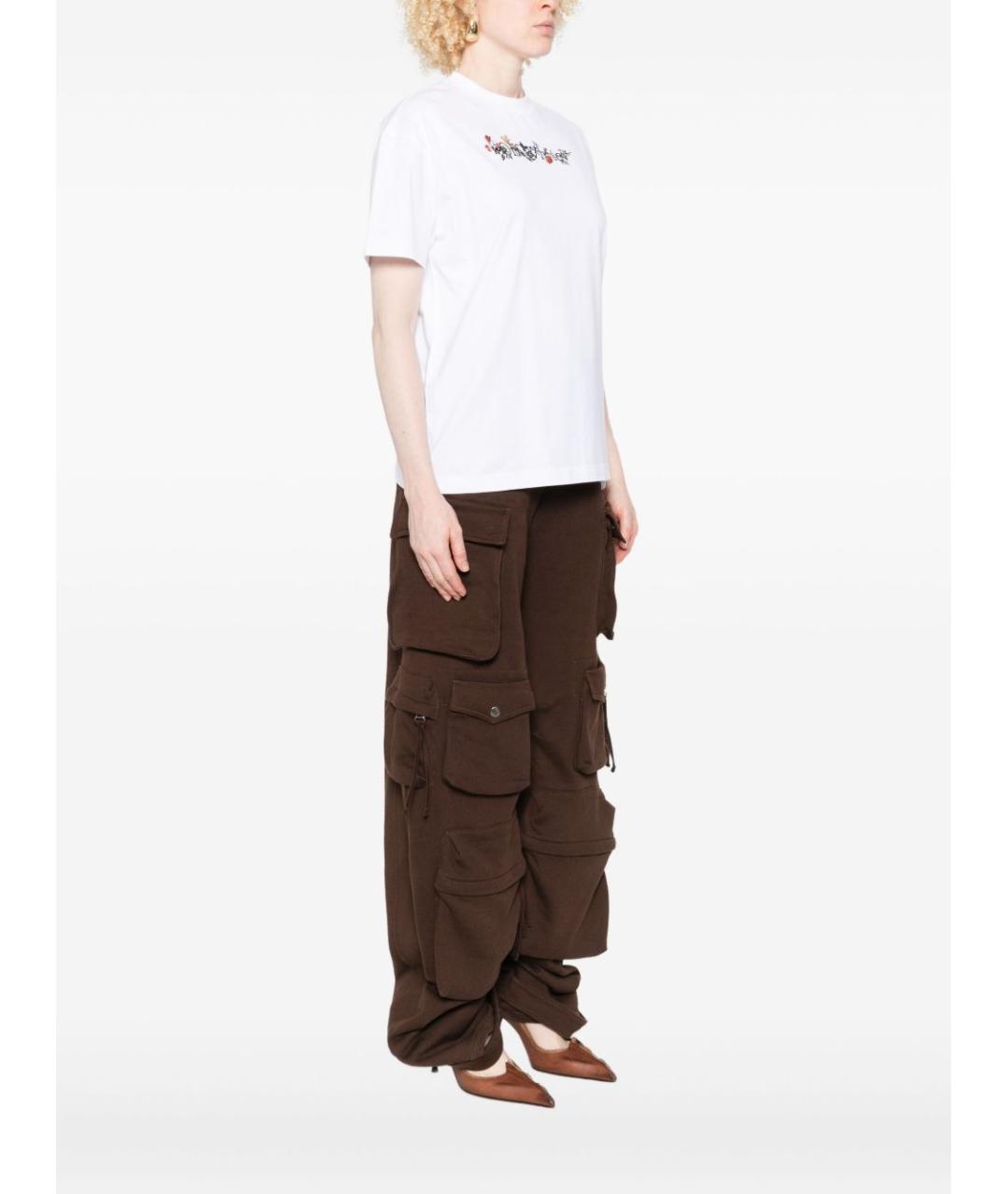 OFF-WHITE Белая хлопковая футболка, фото 3