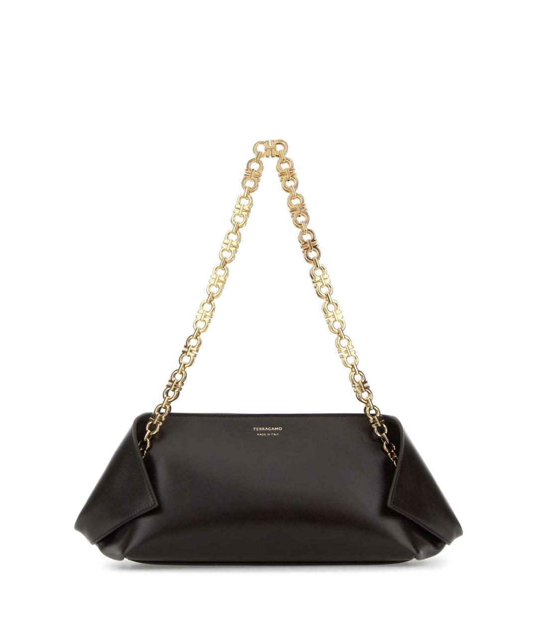 FERRAGAMO Коричневая кожаная сумка через плечо, фото 1