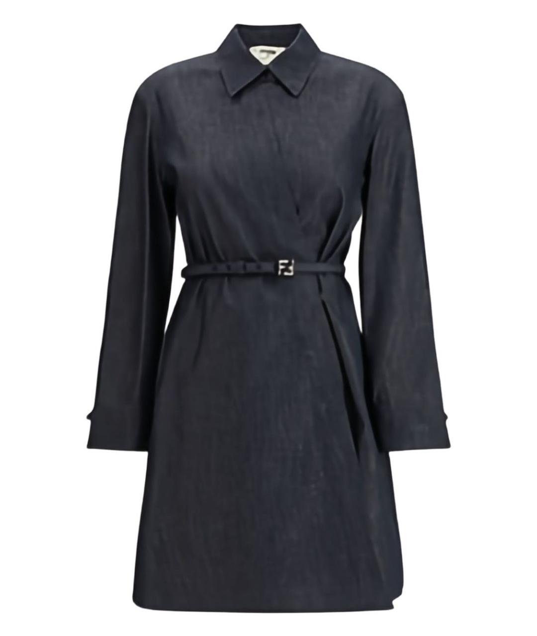 FENDI Синее хлопковое повседневное платье, фото 1