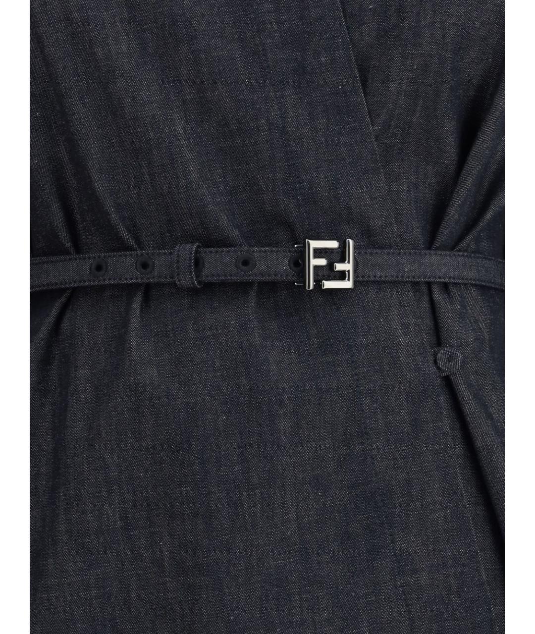 FENDI Синее хлопковое повседневное платье, фото 3