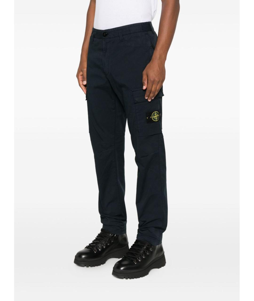 STONE ISLAND Синие хлопковые повседневные брюки, фото 2