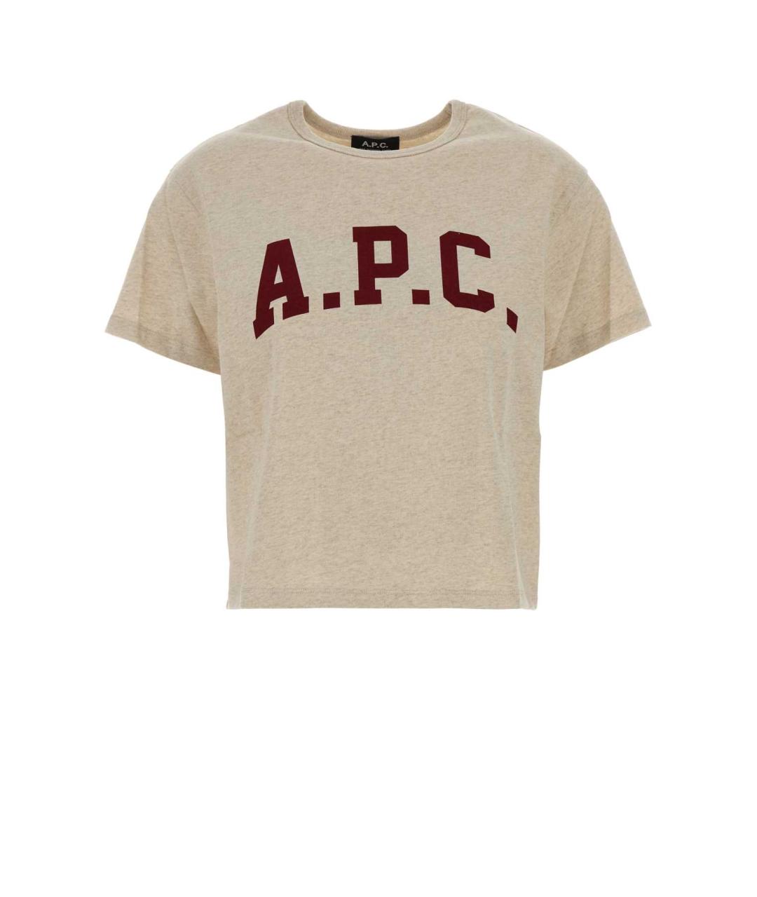 A.P.C. Бежевая хлопковая футболка, фото 1