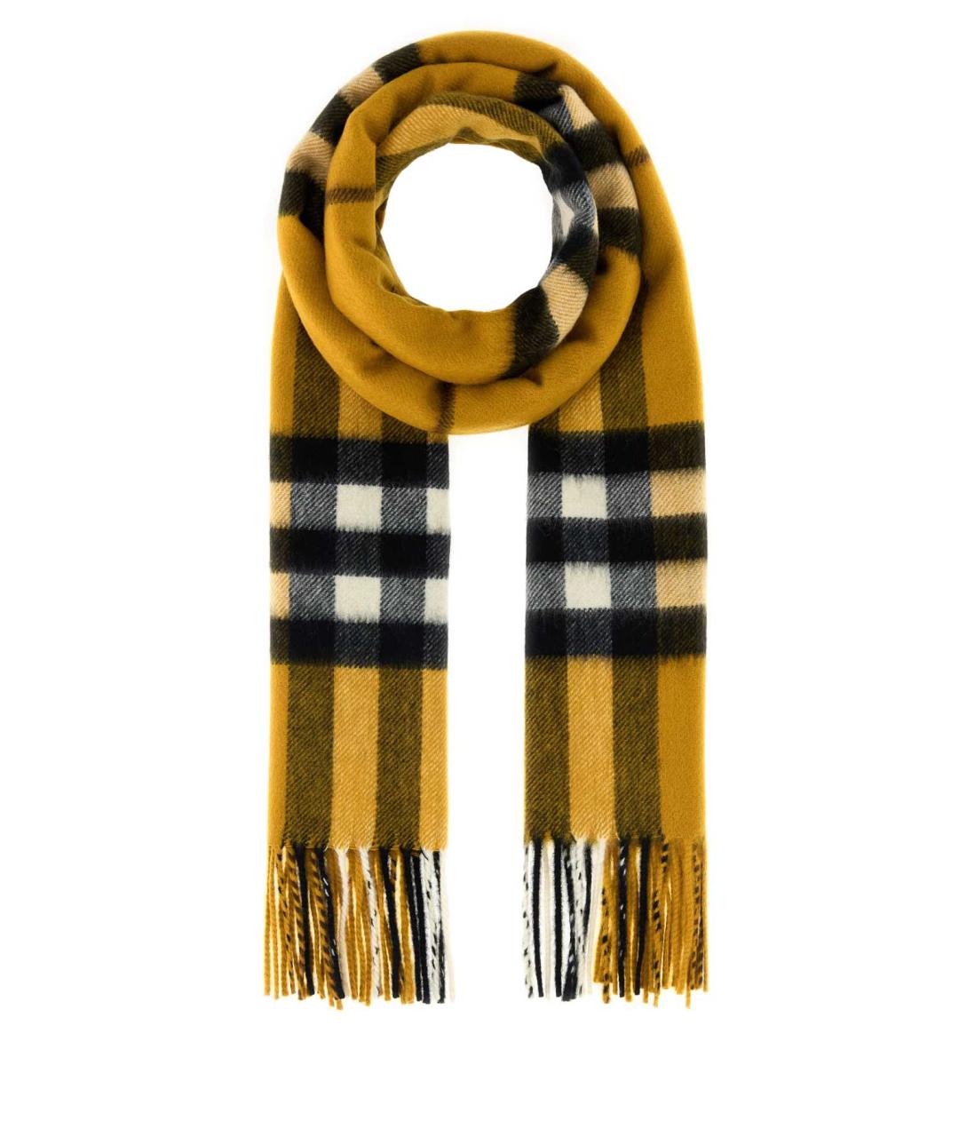 BURBERRY Желтый кашемировый шарф, фото 1