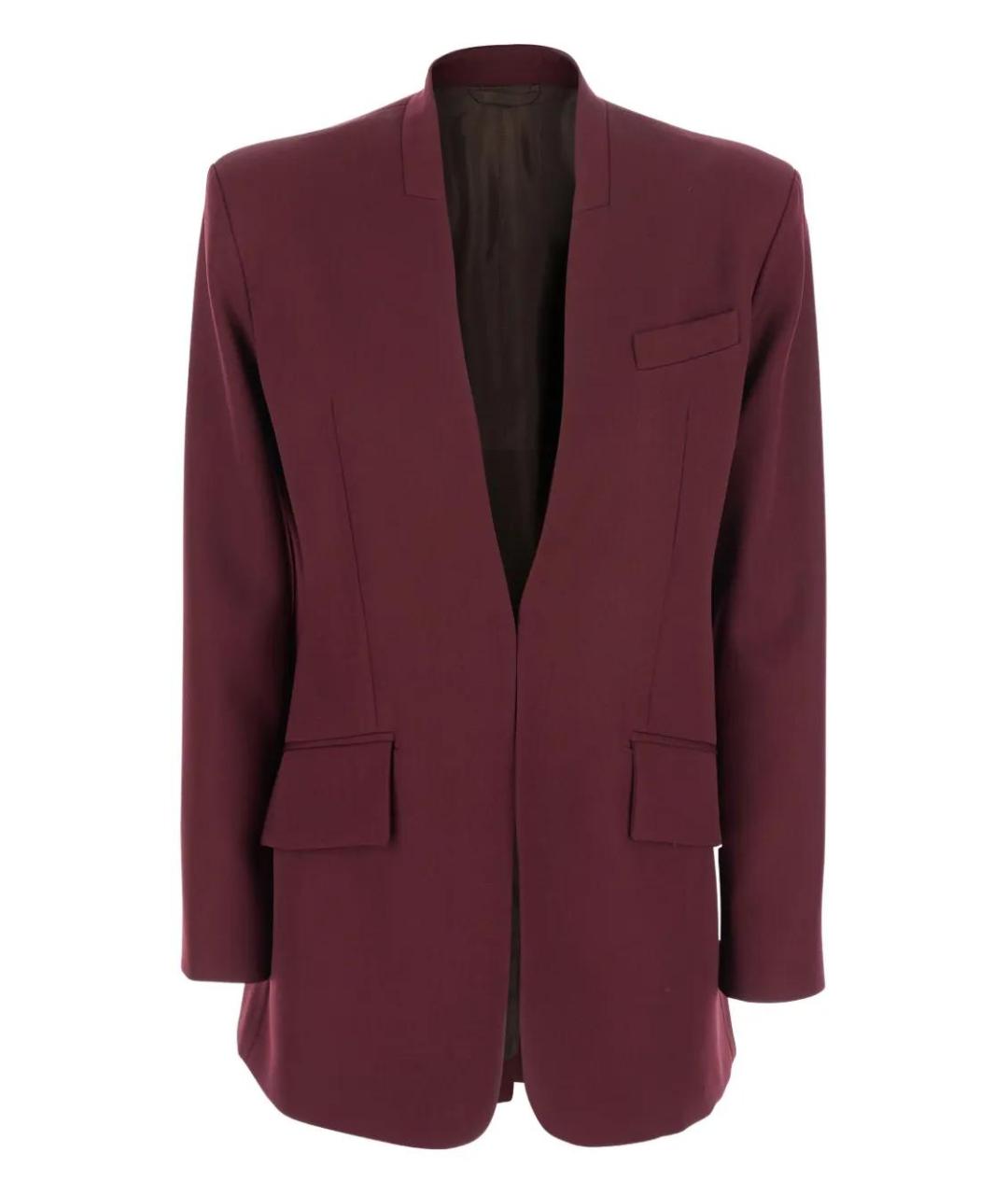 THE ATTICO Бордовый шерстяной жакет/пиджак, фото 1