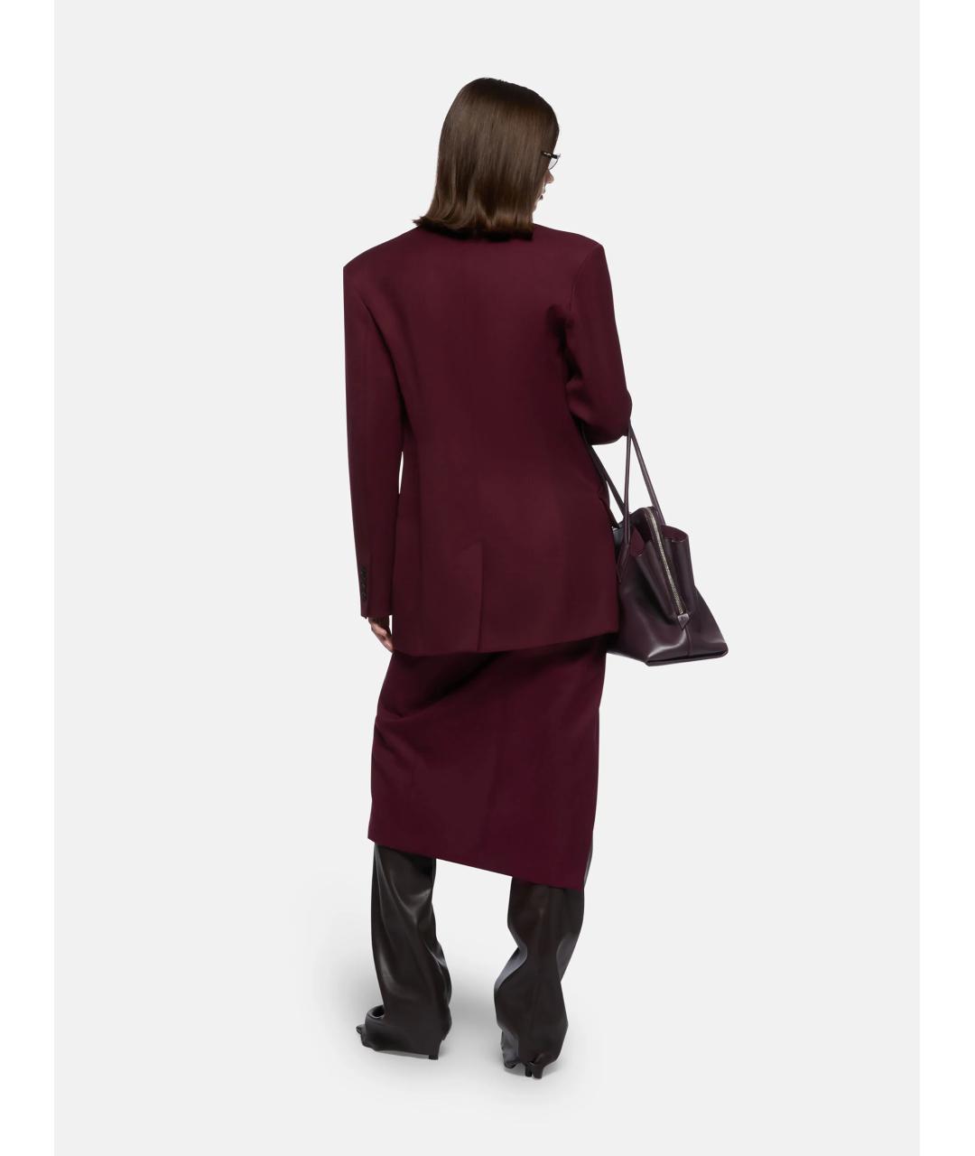 THE ATTICO Бордовый шерстяной жакет/пиджак, фото 5