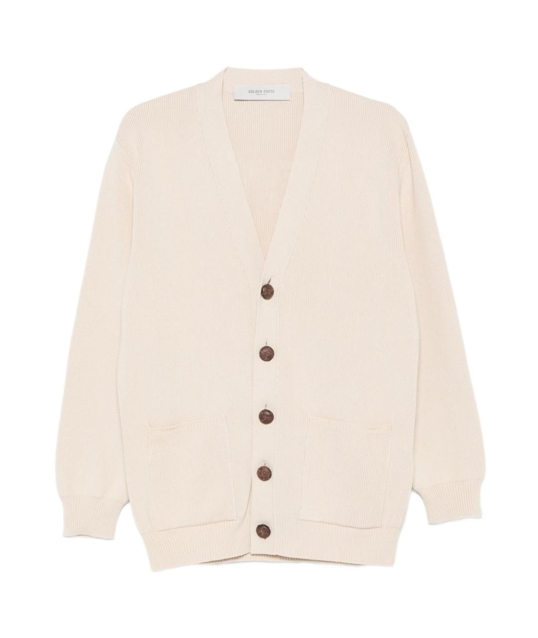 GOLDEN GOOSE DELUXE BRAND Бежевый хлопковый кардиган, фото 2
