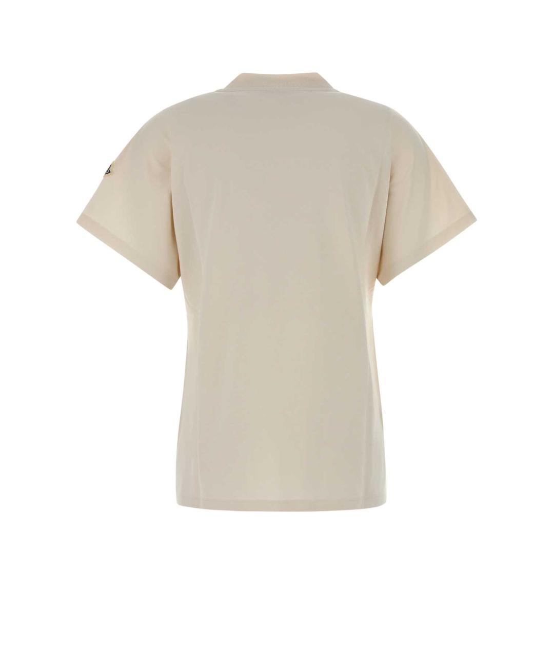 MONCLER Бежевая хлопковая футболка, фото 2