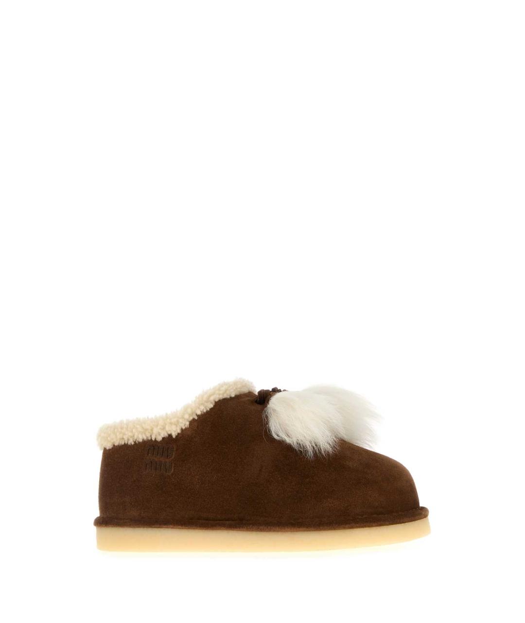 MIU MIU Коричневые замшевые ботинки, фото 3