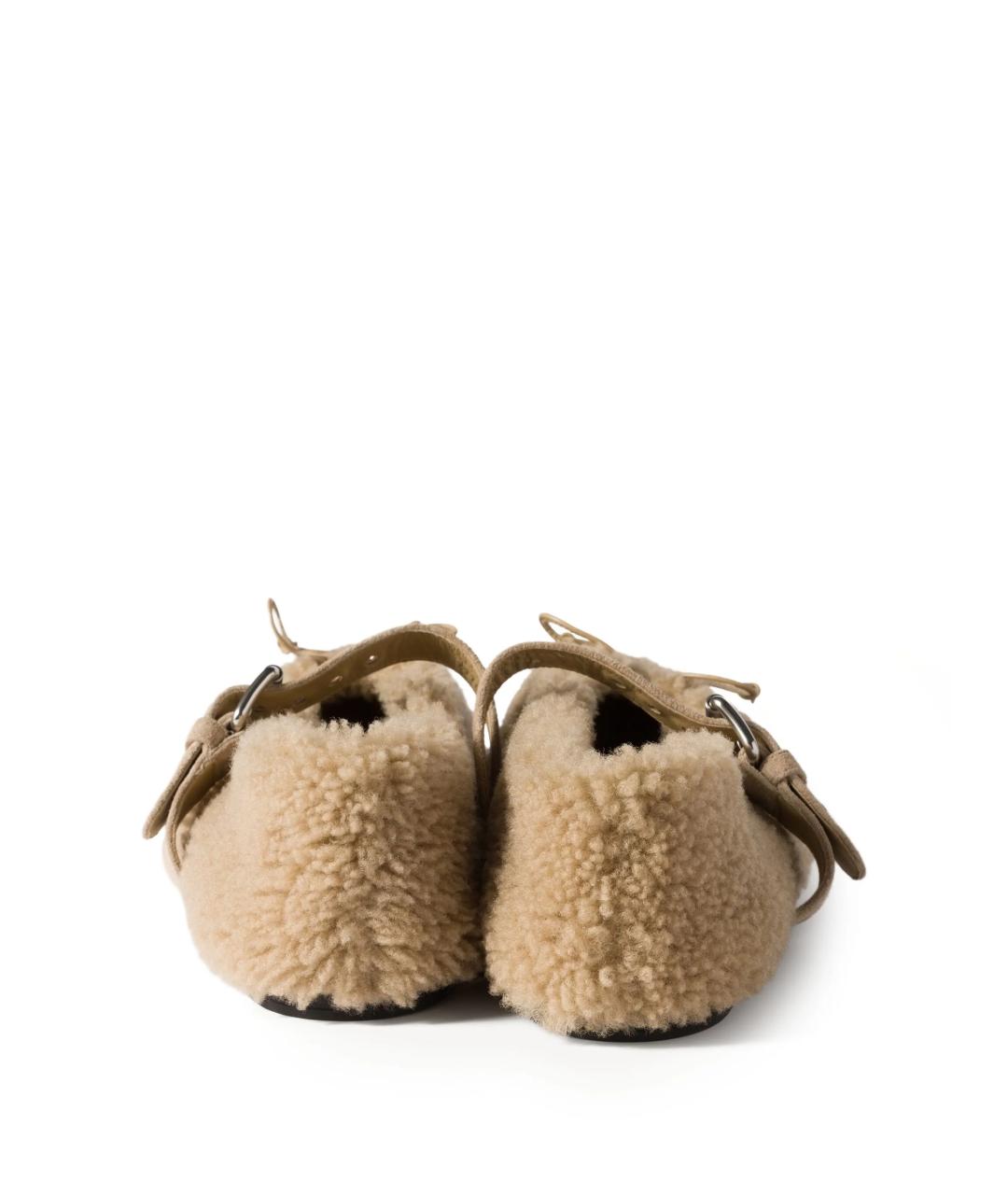 MIU MIU Бежевые балетки, фото 5