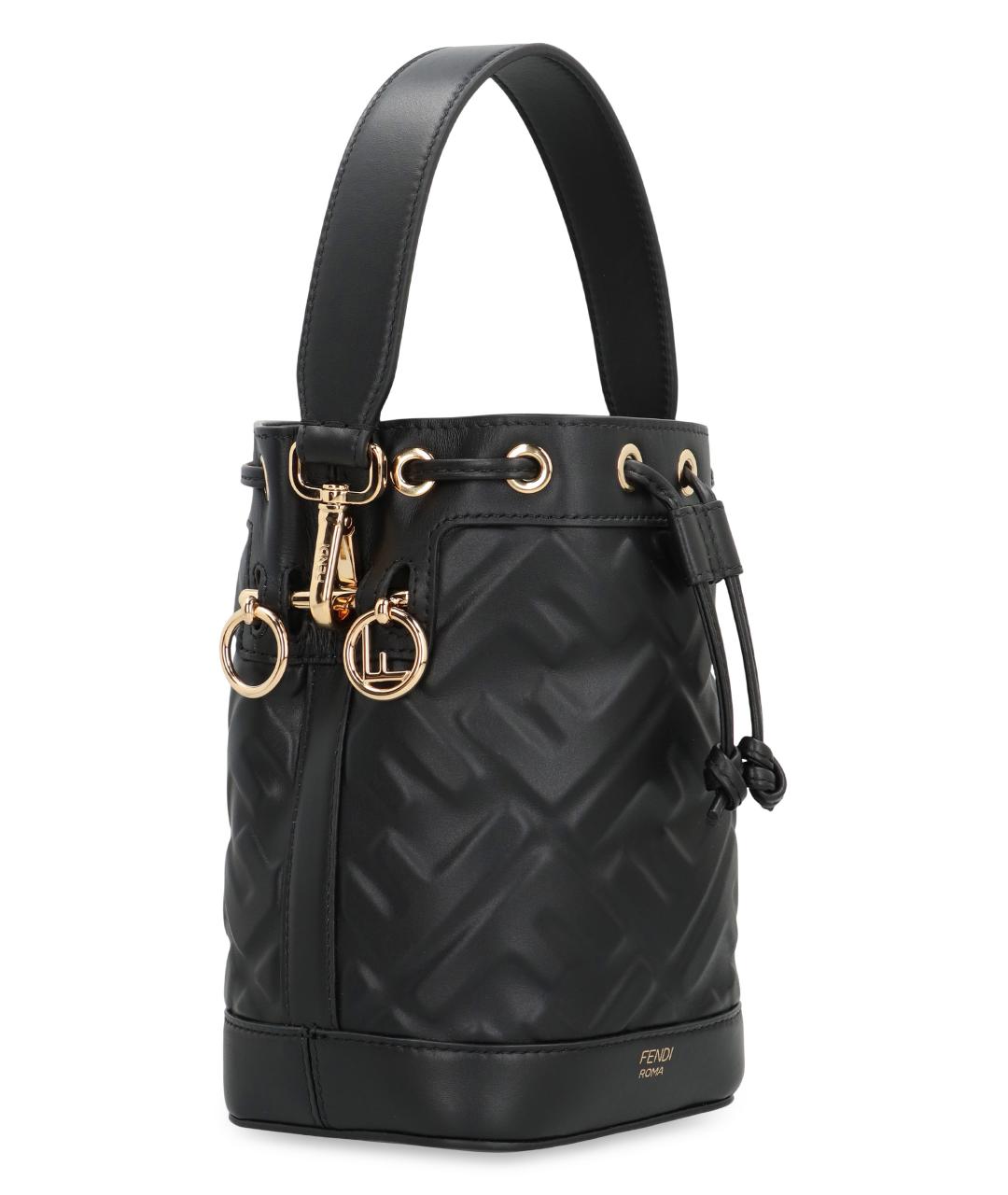 FENDI Черная кожаная сумка с короткими ручками, фото 3