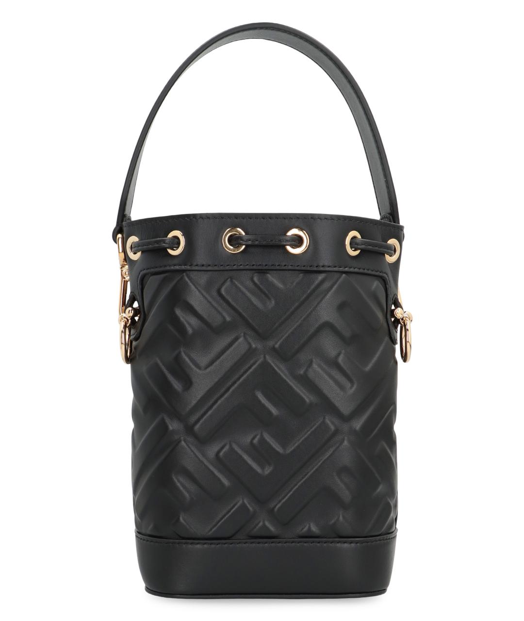 FENDI Черная кожаная сумка с короткими ручками, фото 4