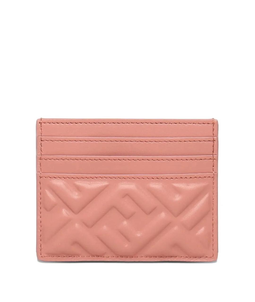 FENDI Розовый кожаный кардхолдер, фото 1