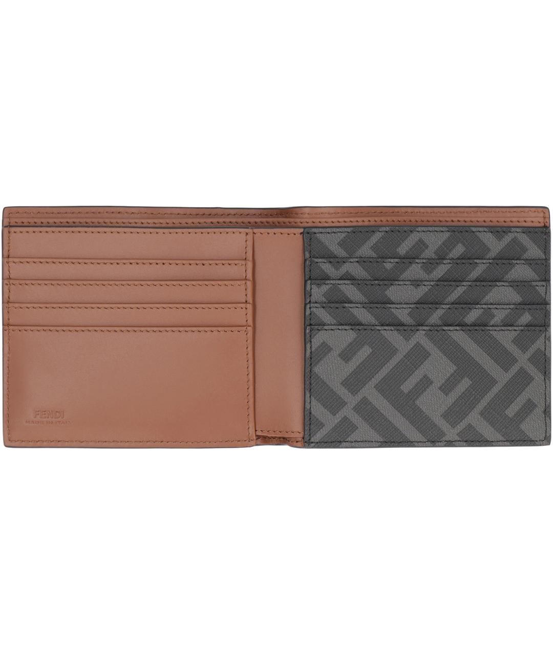 FENDI Коричневый кожаный кошелек, фото 4