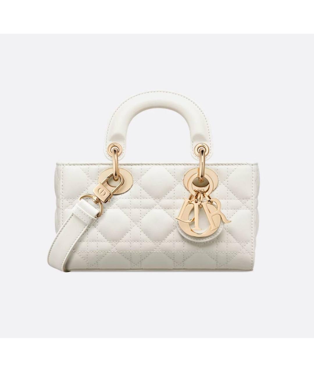 CHRISTIAN DIOR Белая кожаная сумка с короткими ручками, фото 7