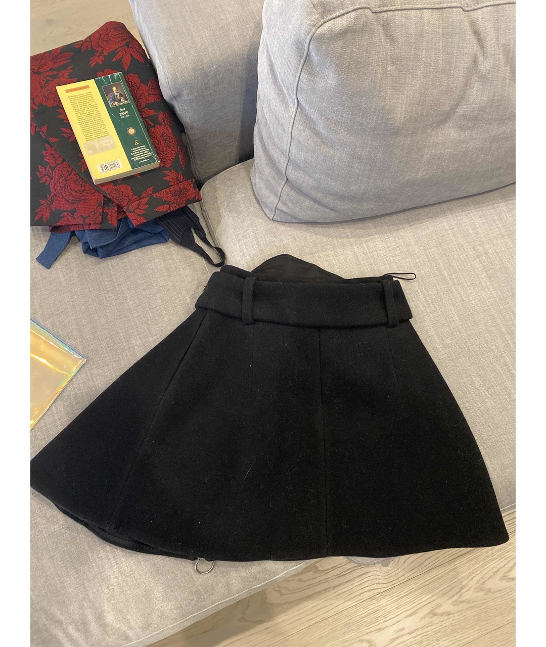 CARVEN Черная шерстяная юбка мини, фото 2