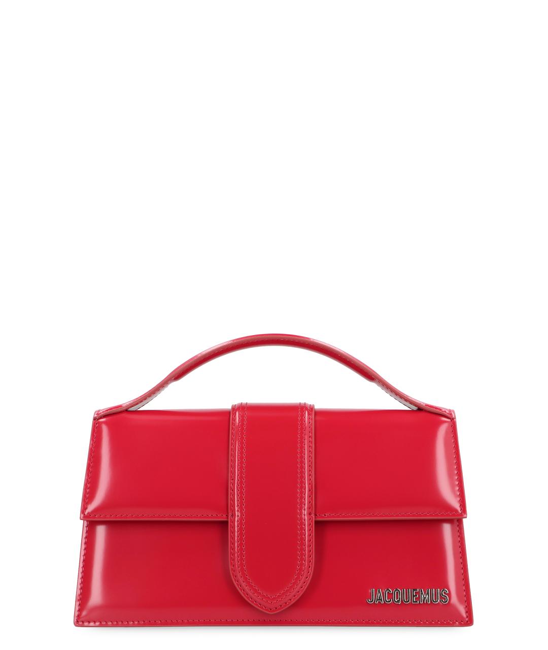 JACQUEMUS Красная кожаная сумка с короткими ручками, фото 1