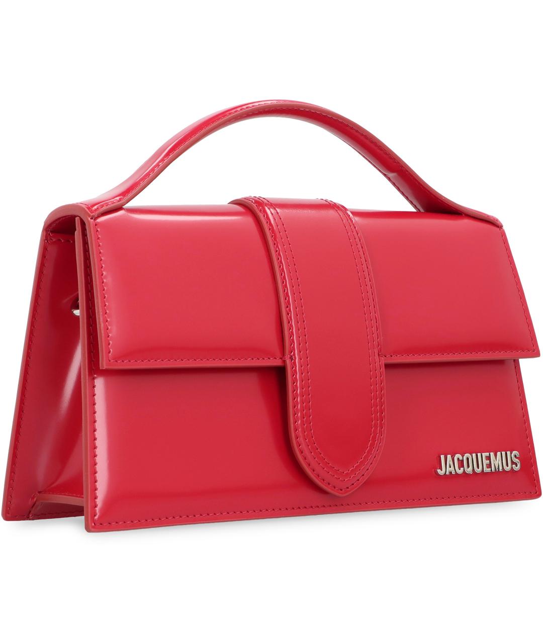 JACQUEMUS Красная кожаная сумка с короткими ручками, фото 3