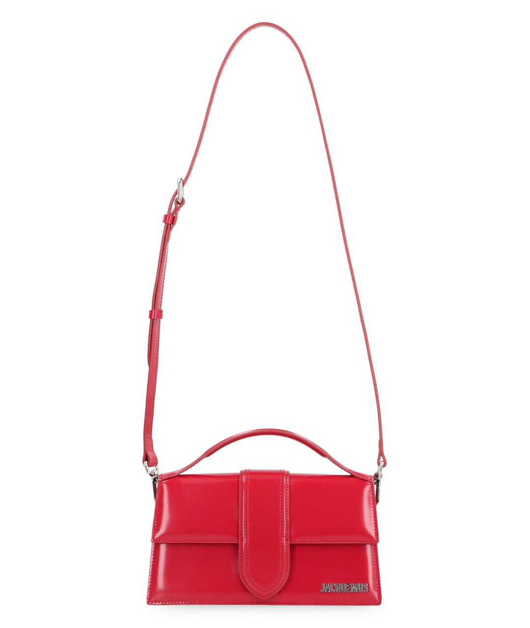JACQUEMUS Красная кожаная сумка с короткими ручками, фото 5
