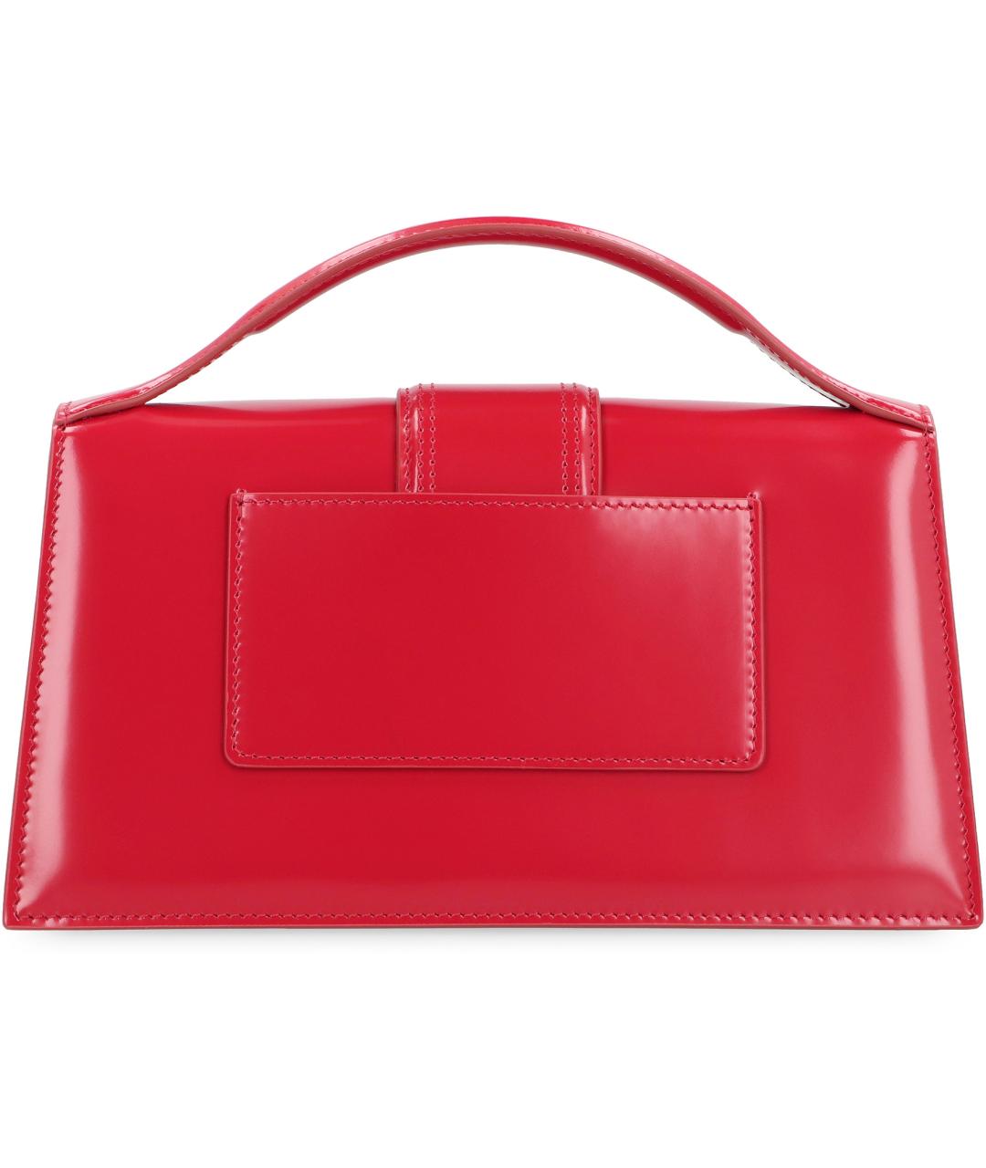 JACQUEMUS Красная кожаная сумка с короткими ручками, фото 4