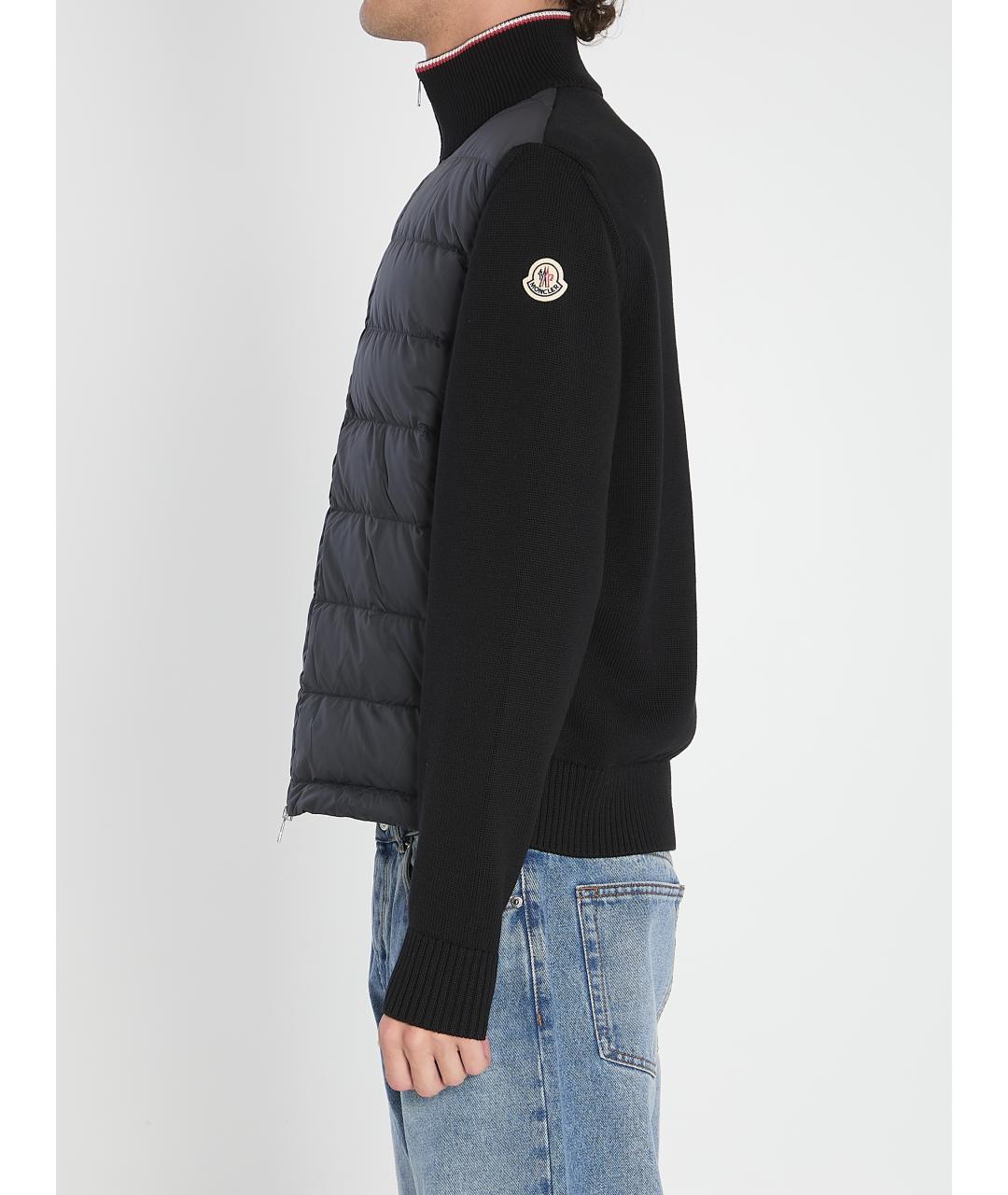 MONCLER Черный полиэстеровый кардиган, фото 4