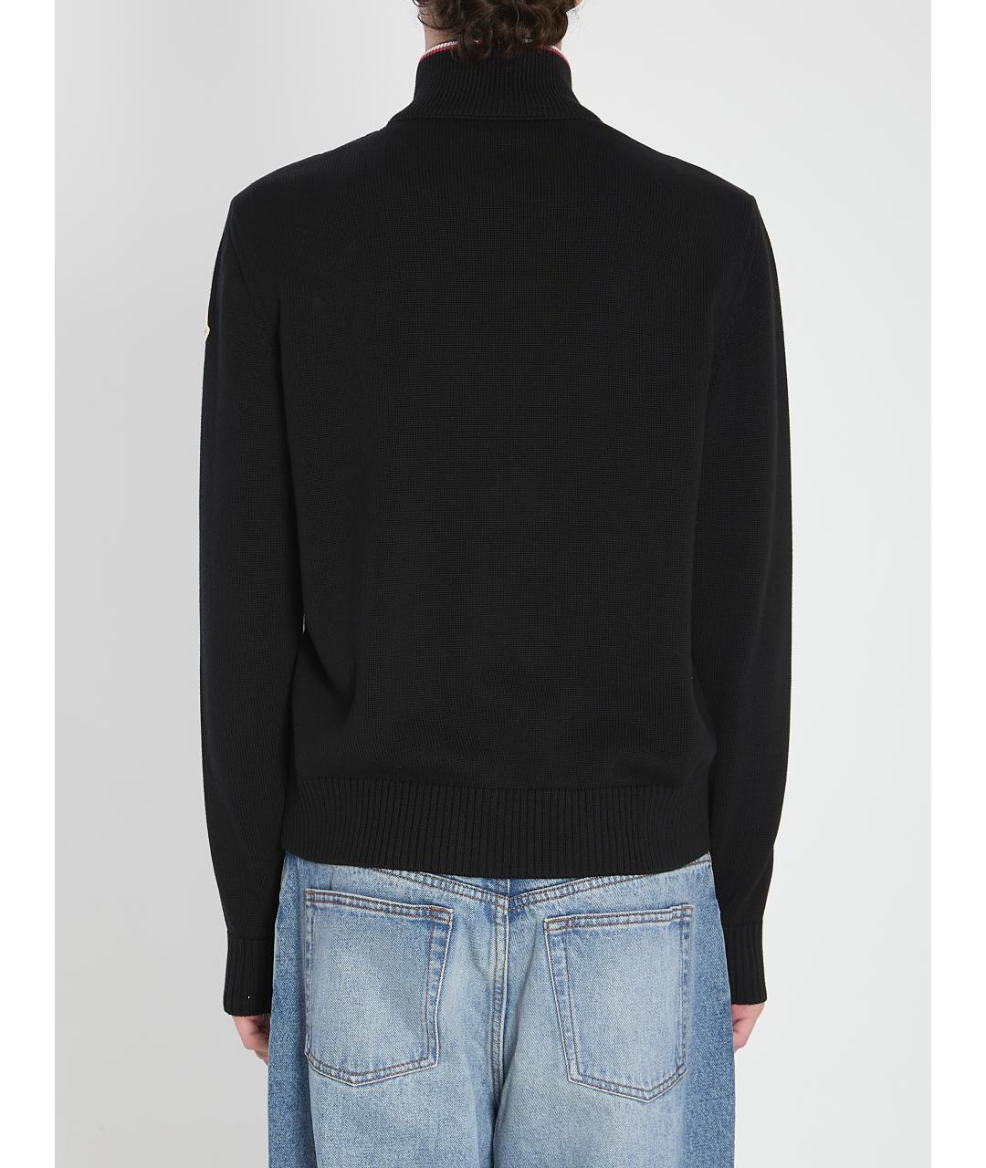 MONCLER Черный полиэстеровый кардиган, фото 5