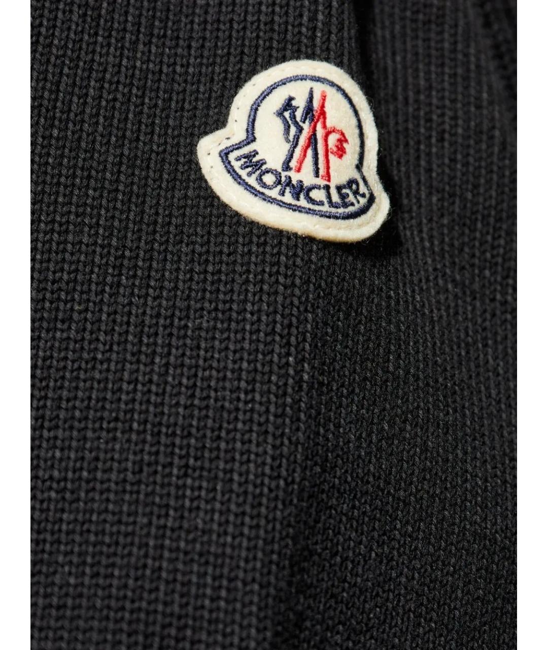 MONCLER Черный полиэстеровый кардиган, фото 6