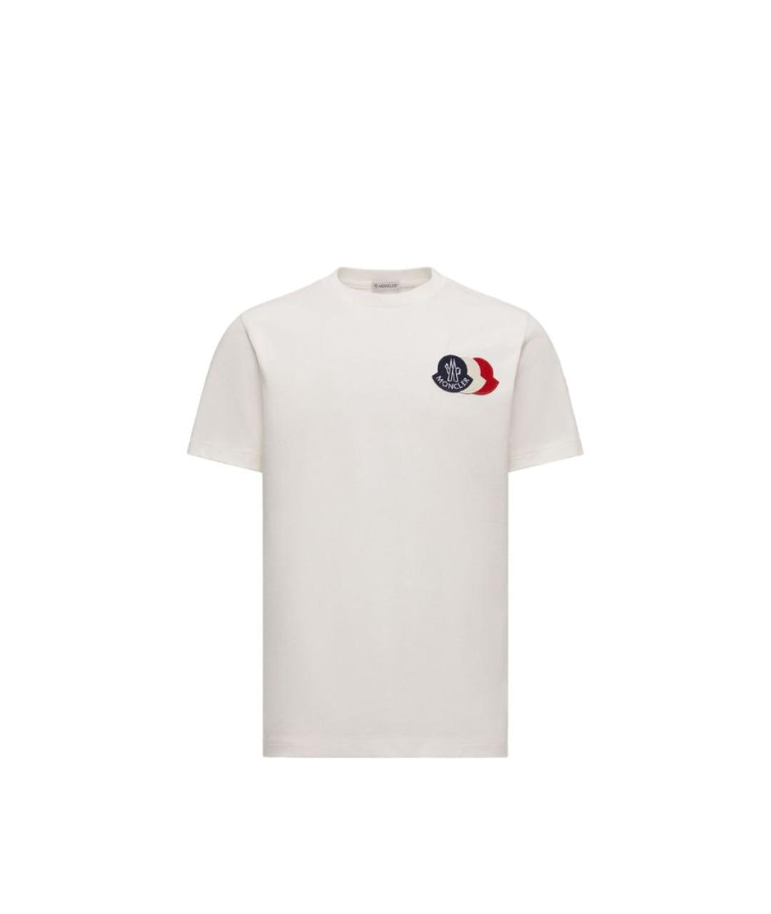 MONCLER Белая хлопковая футболка, фото 1