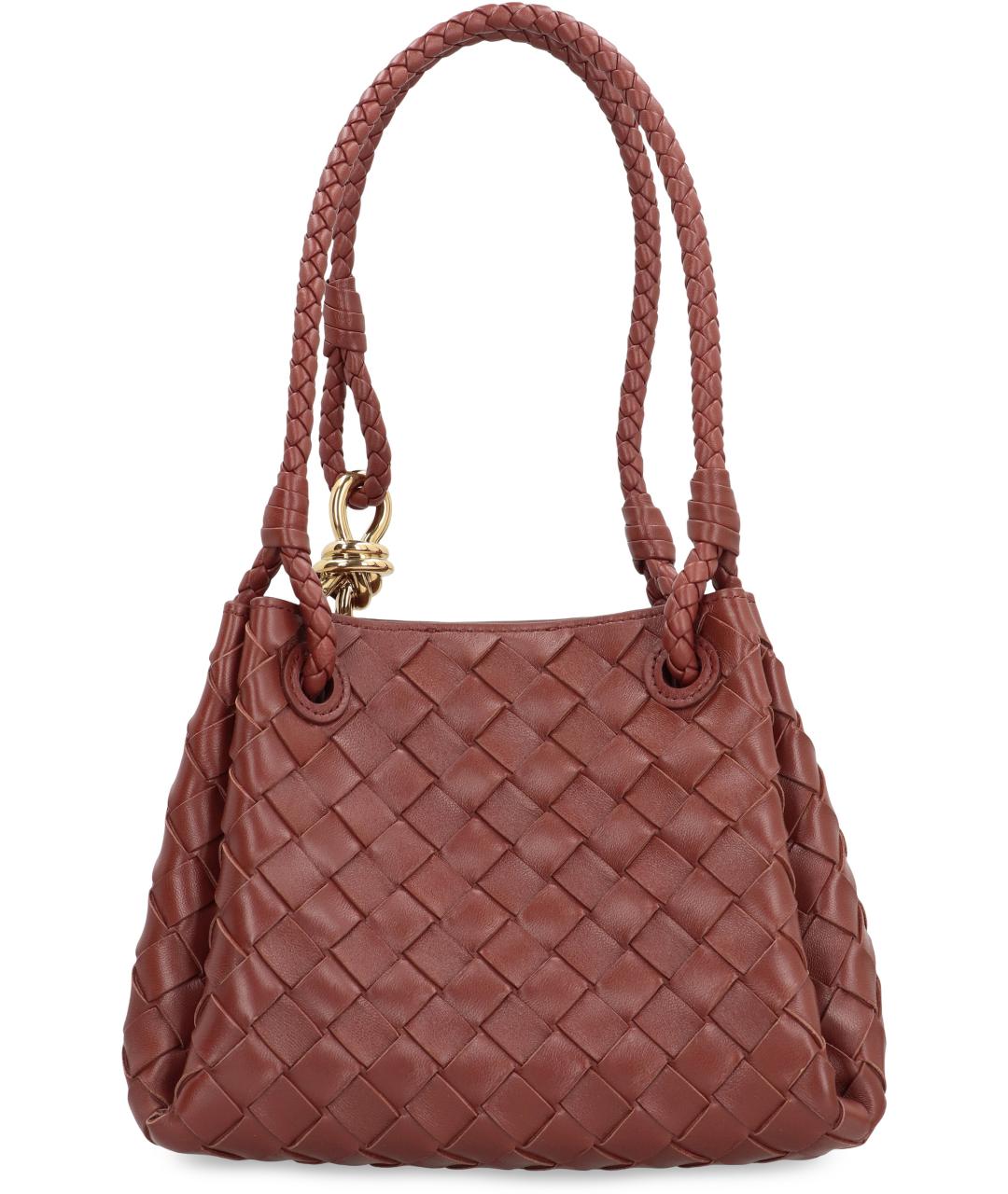 BOTTEGA VENETA Бордовая кожаная сумка тоут, фото 4