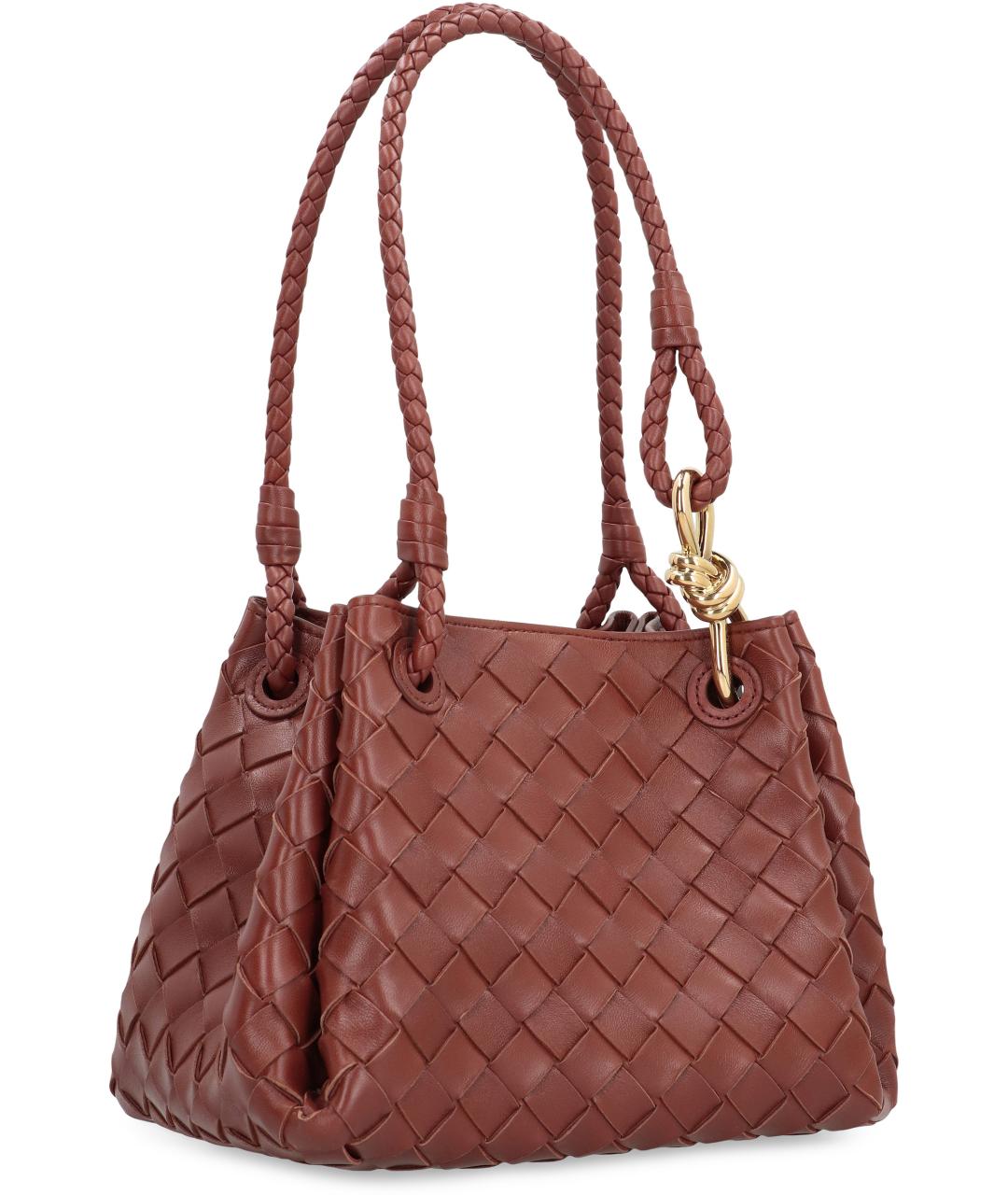 BOTTEGA VENETA Бордовая кожаная сумка тоут, фото 3
