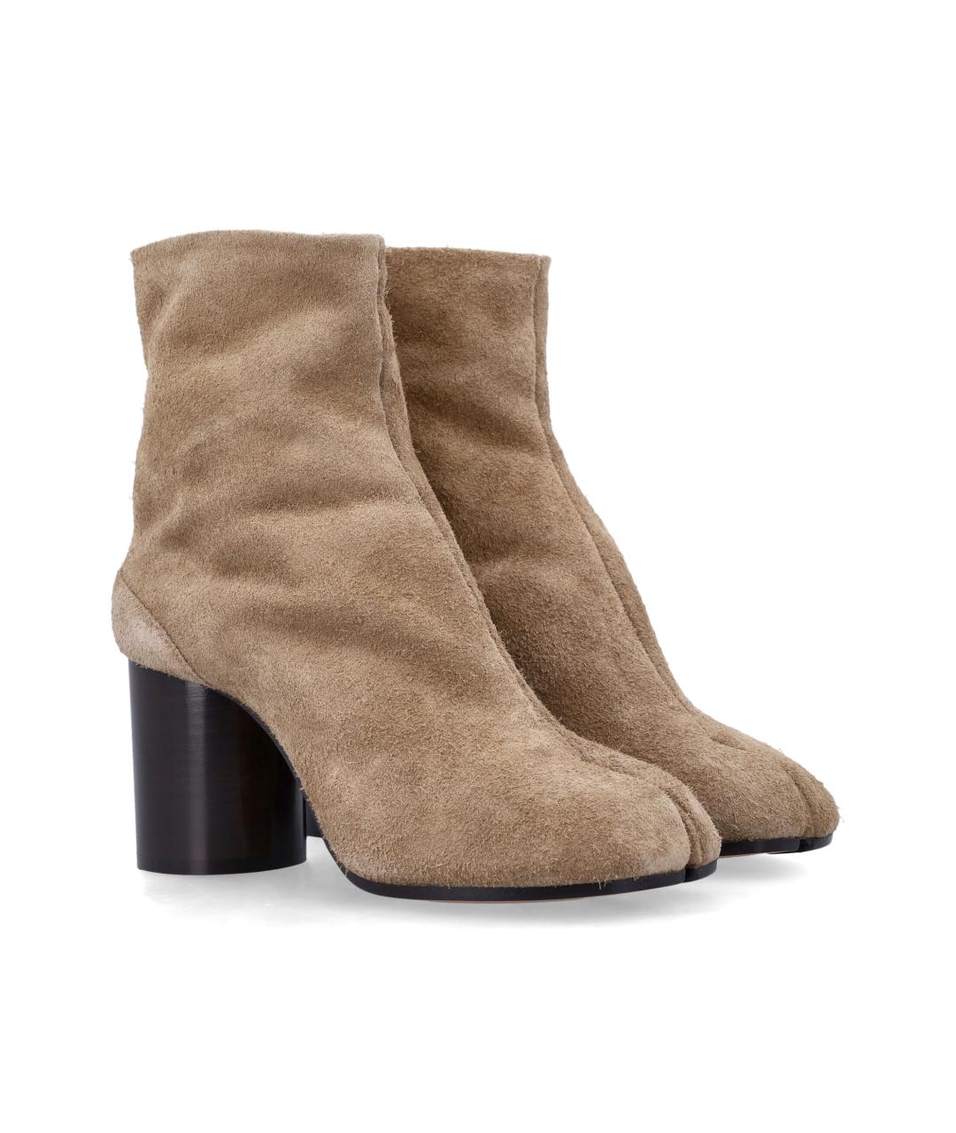 MAISON MARGIELA Бежевые замшевые ботильоны, фото 2