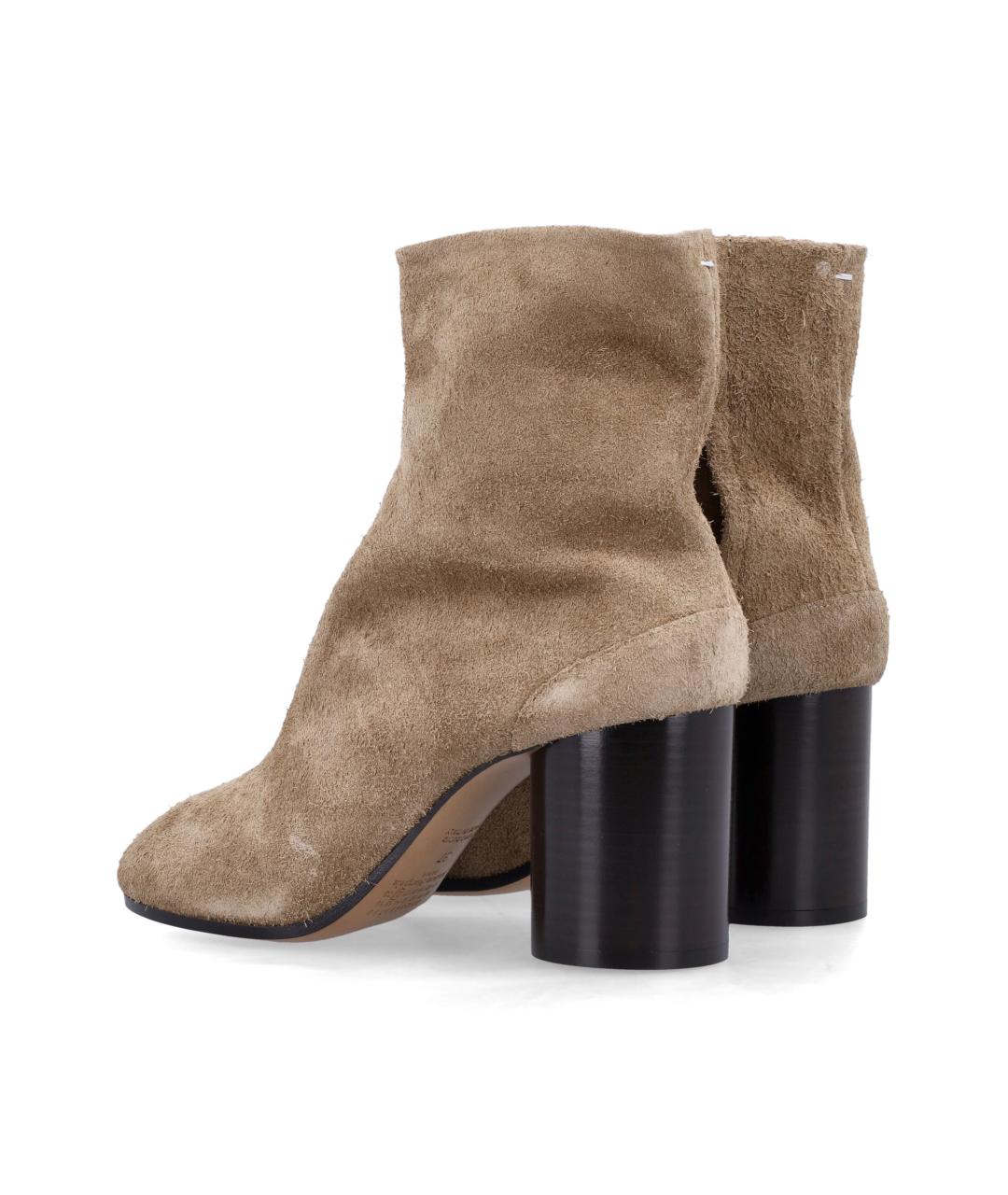 MAISON MARGIELA Бежевые замшевые ботильоны, фото 3