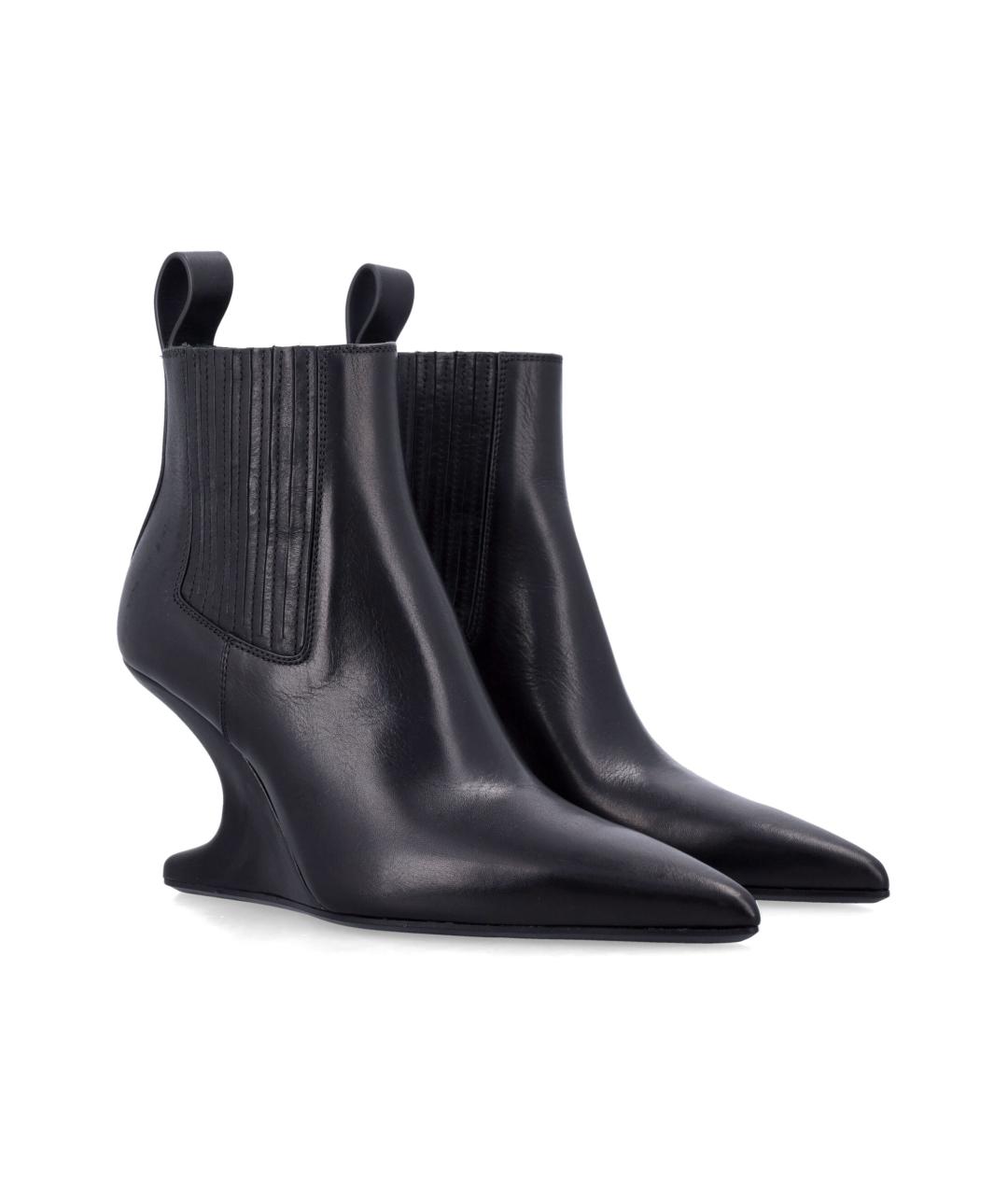 RICK OWENS Черные кожаные ботинки, фото 2
