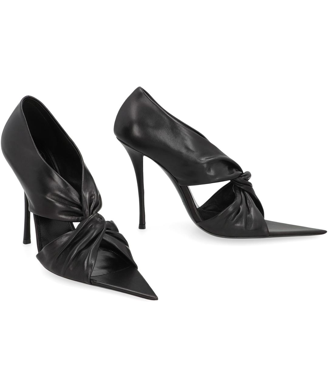 SAINT LAURENT Черные кожаные туфли, фото 3