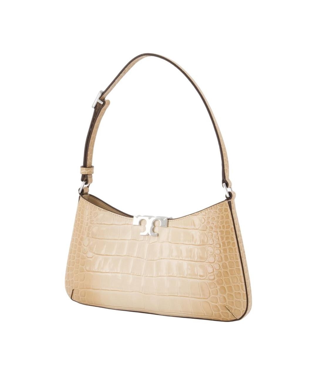 TORY BURCH Бежевая кожаная сумка через плечо, фото 2
