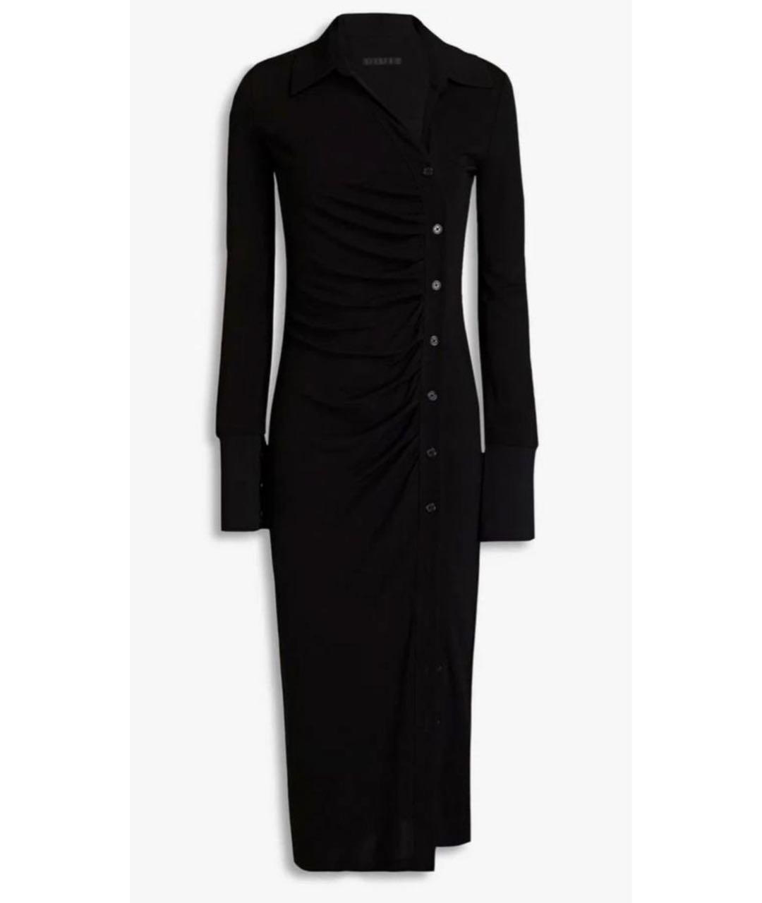 HELMUT LANG Черное вискозное коктейльное платье, фото 7