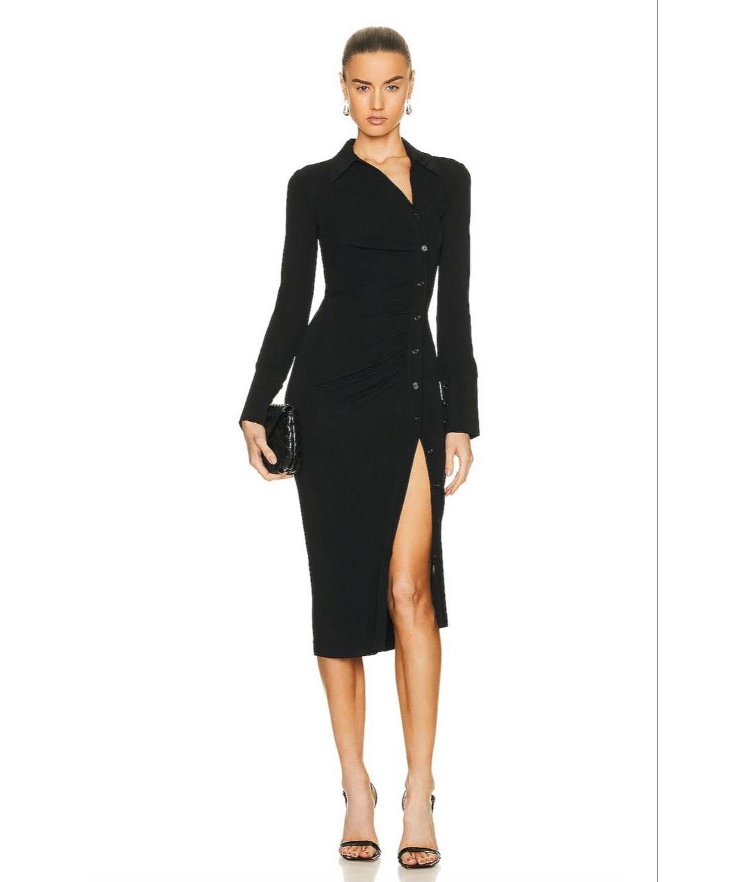 HELMUT LANG Черное вискозное коктейльное платье, фото 2