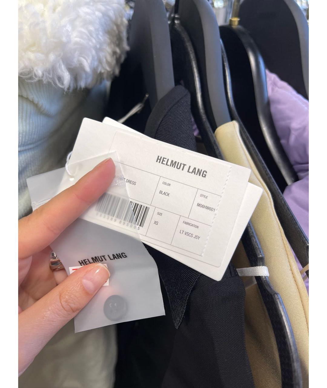 HELMUT LANG Черное вискозное коктейльное платье, фото 5