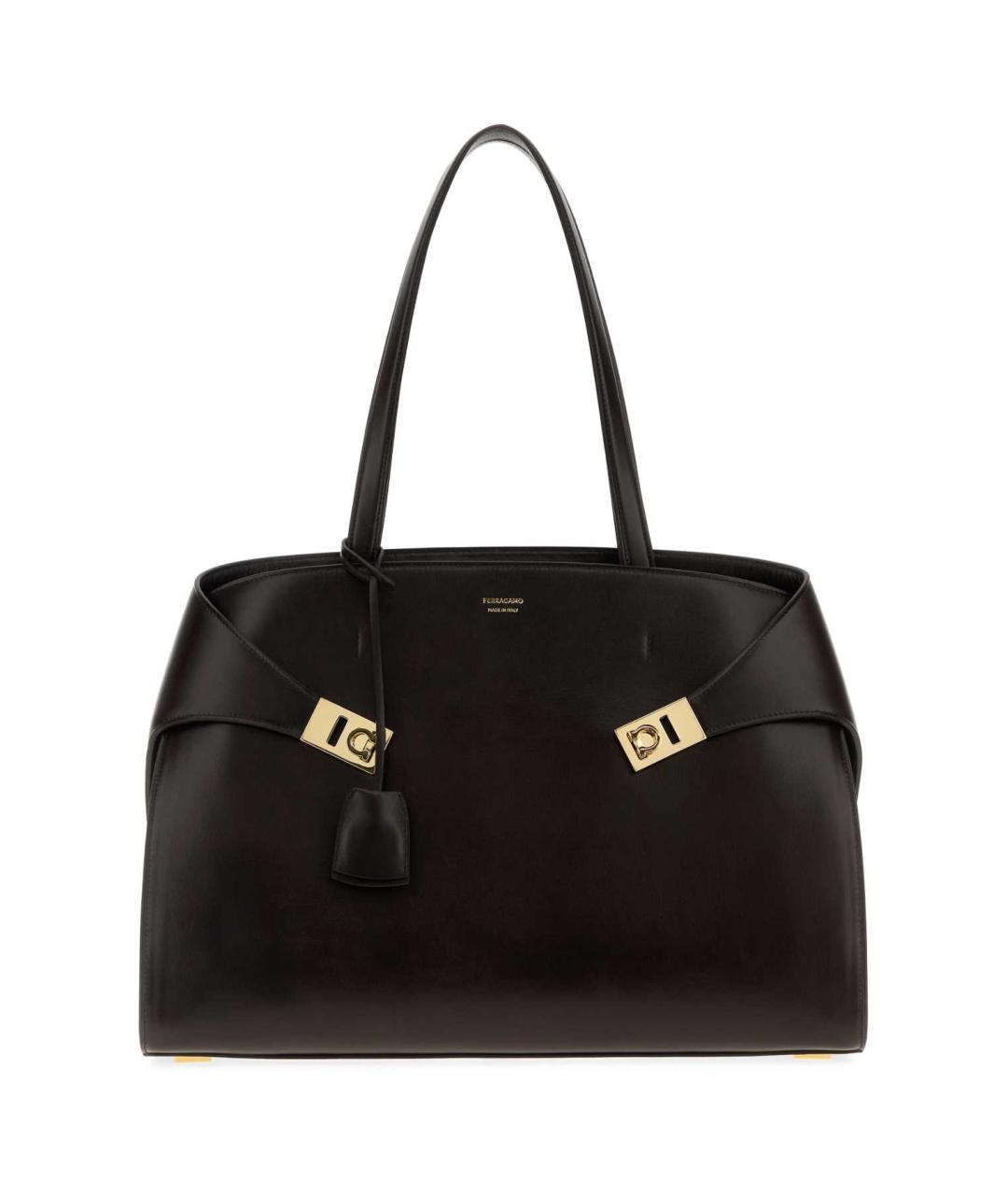FERRAGAMO Коричневая кожаная сумка тоут, фото 1