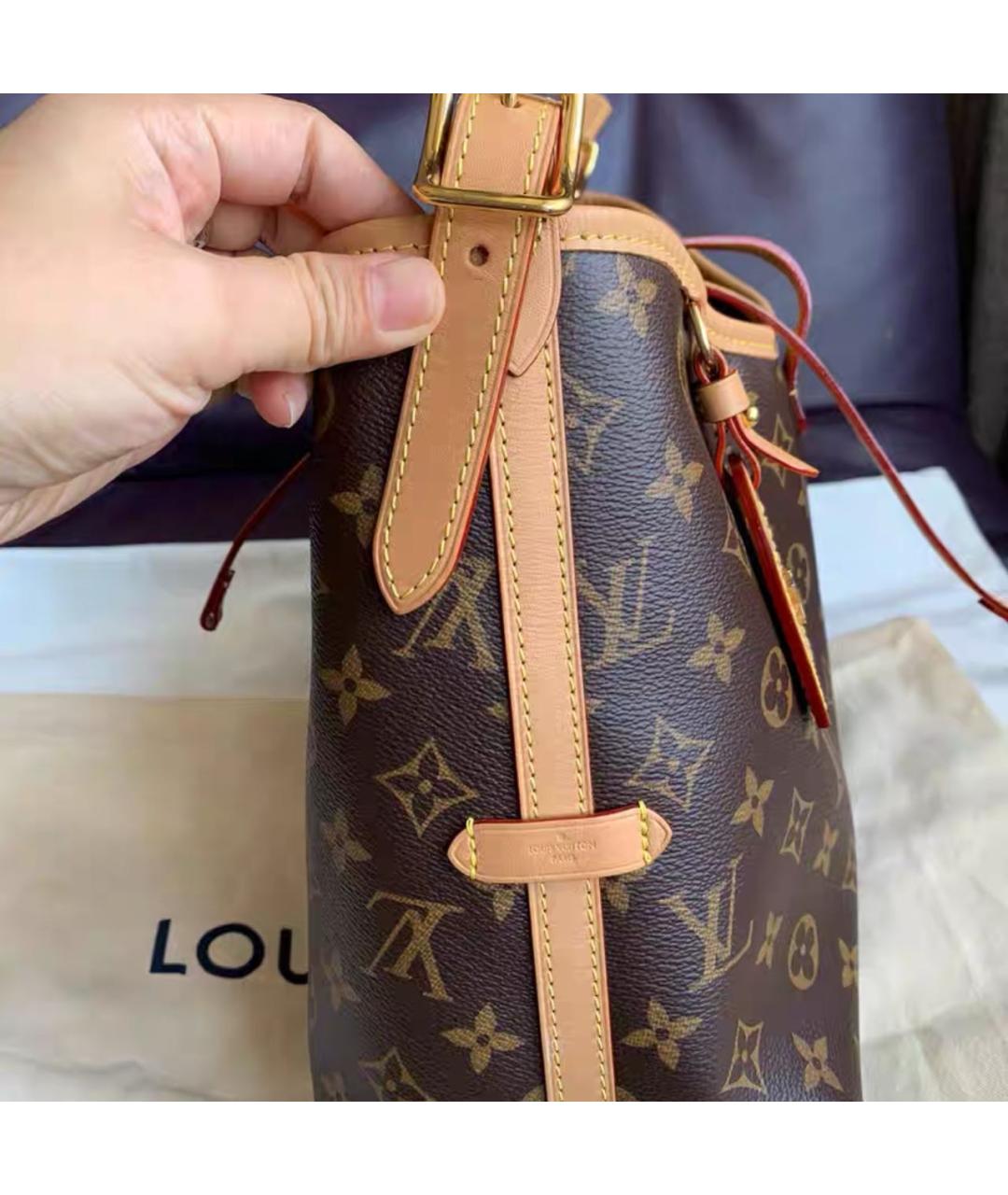 LOUIS VUITTON Коричневая кожаная сумка через плечо, фото 4