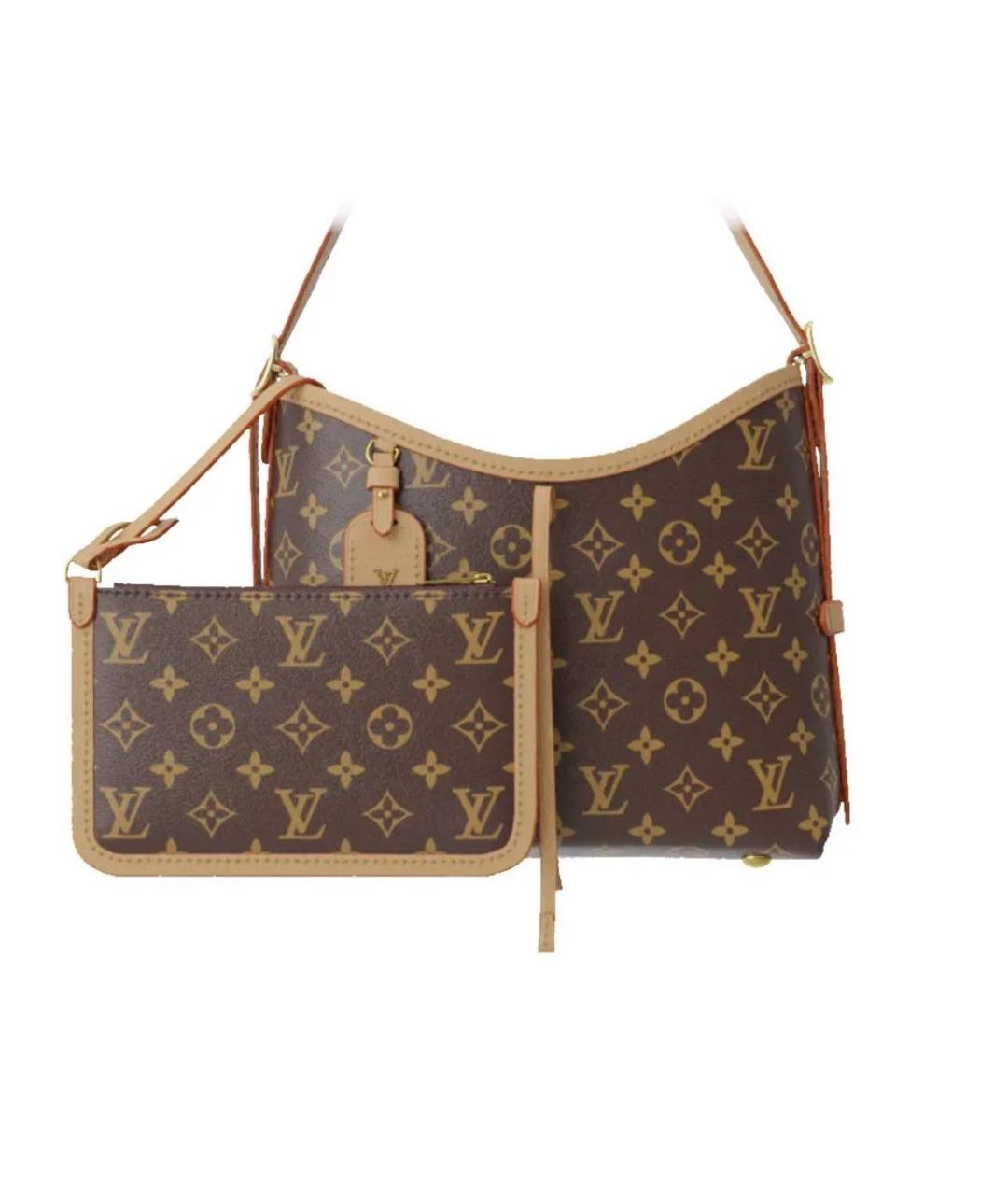 LOUIS VUITTON Коричневая кожаная сумка через плечо, фото 5