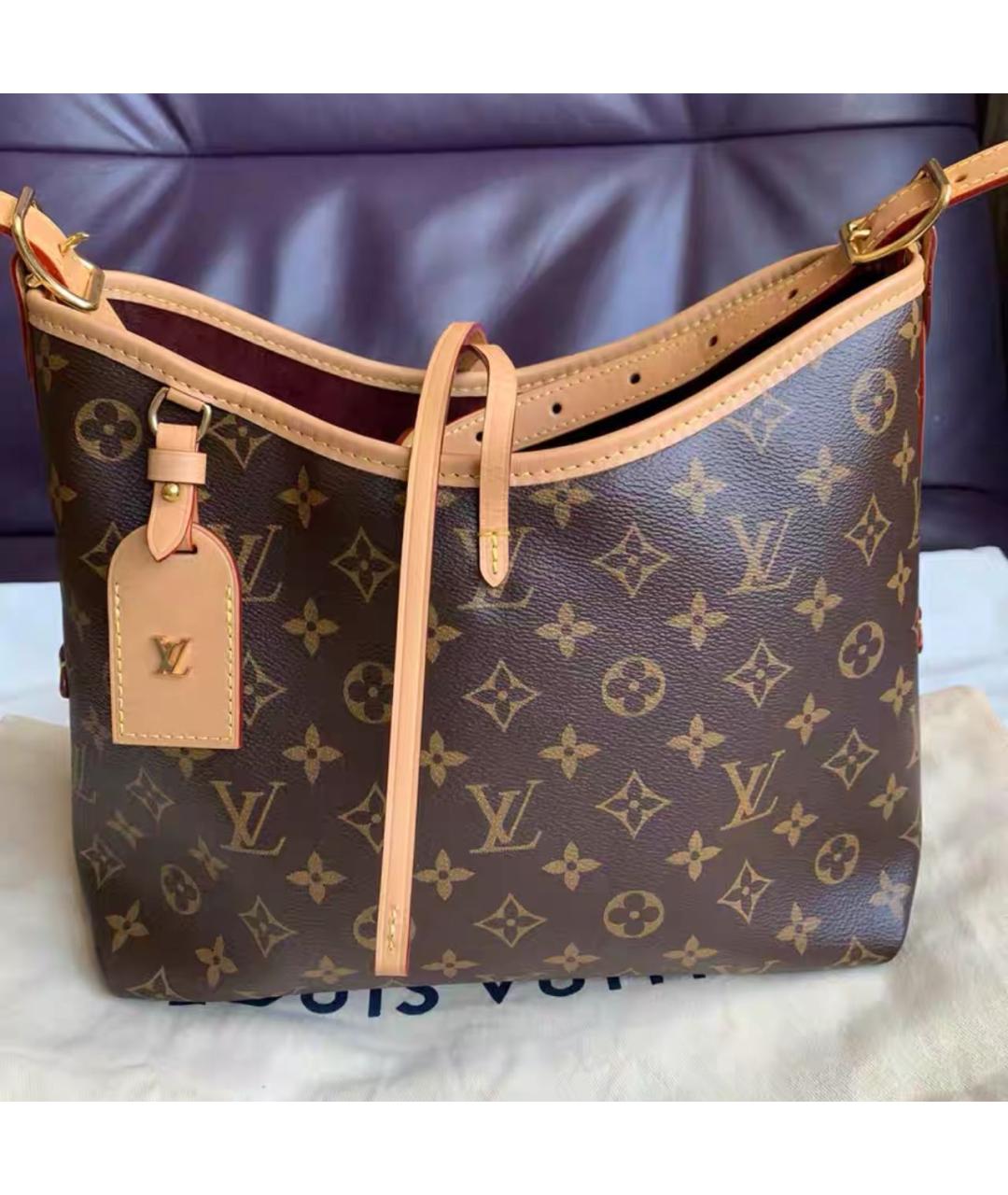 LOUIS VUITTON Коричневая кожаная сумка через плечо, фото 3