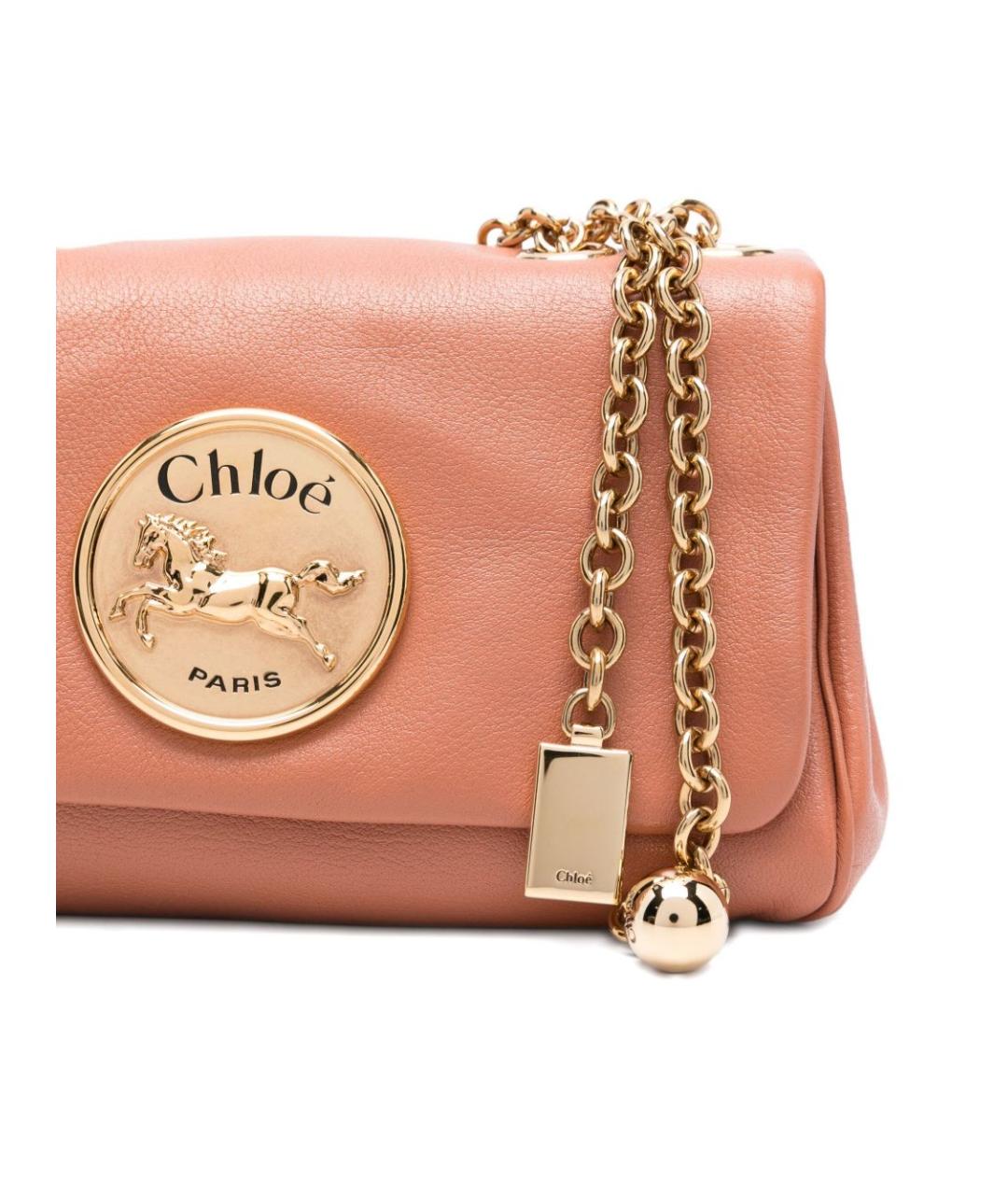 CHLOE Розовая кожаная сумка через плечо, фото 3