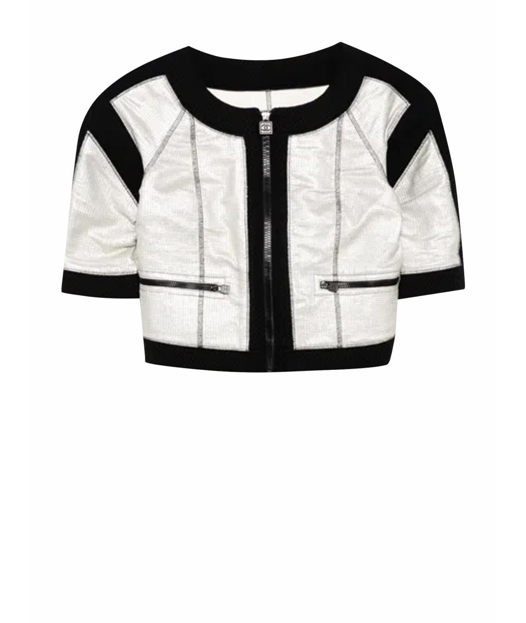 CHANEL Серебрянный полиамидовый жакет/пиджак, фото 1