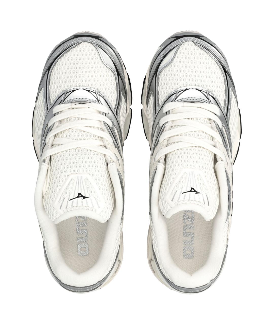 MIZUNO Серебряные текстильные низкие кроссовки / кеды, фото 2