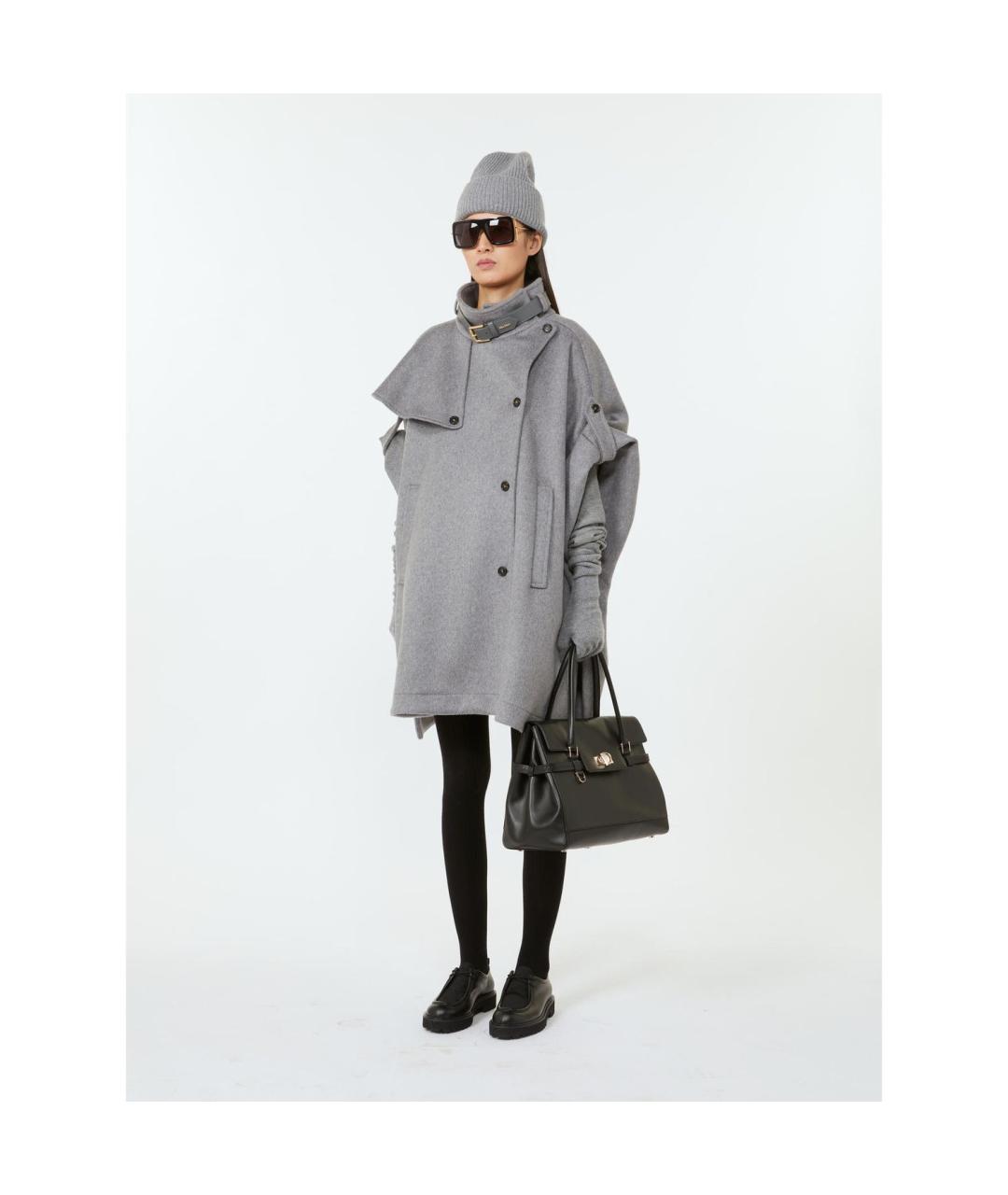MAX MARA Черная кожаная сумка тоут, фото 4